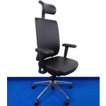 Schwarze Ergonomische Bürostühle & orthopädische Bürostühle  aus Leder gepolstert 