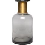 CHEHOMA - Elegante graue Apothekerflasche mit goldenen Akzenten - zeitloser Deko-Akzent
