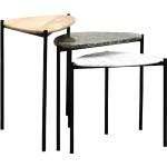 CHEHOMA - 42022400 - Calva - Elegantes Set aus 3 Beistelltischen - 40 x 65 x 59 cm - Beige, schwarz, weiß
