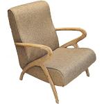 CHEHOMA - 75092110 - Kollektion Mozet - Eleganter Sessel aus Eiche und Polyester - 58 x 55 x 84 cm - Braun