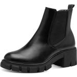 Reduzierte Schwarze Tamaris Runde Ankle Boots & Klassische Stiefeletten mit Reißverschluss aus Glattleder für Damen Größe 41 mit Absatzhöhe bis 3cm 