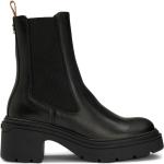 Schwarze HUGO BOSS BOSS Blockabsatz Chelsea-Boots aus Rindsleder für Damen Größe 40,5 