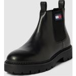 Schwarze Unifarbene Tommy Hilfiger TOMMY JEANS Chelsea-Boots aus Leder für Herren Größe 46 