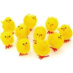 Gelbe Pfeifenputzer mit Huhn-Motiv 10-teilig Ostern 