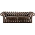 Braune Vintage Kauf-Unique Chesterfield Sofas aus Leder Breite 50-100cm, Höhe 50-100cm, Tiefe 200-250cm 3 Personen 