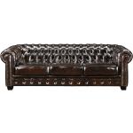 Braune Vintage Linea Sofa Chesterfield Sofas aus Büffelleder Breite 50-100cm, Höhe 50-100cm, Tiefe 200-250cm 4 Personen 