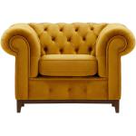 Gelbe Chesterfield Sessel aus Textil Breite 50-100cm, Höhe 100-150cm 