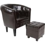 Braune Miadomodo Lounge Sessel aus Kunstleder 