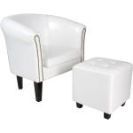 Weiße Miadomodo Lounge Sessel aus Kunstleder 