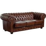 Reduzierte Braune Chesterfield Sofas aus Leder Breite 50-100cm, Höhe 200-250cm 