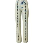 Pastellgrüne Bestickte Jeans mit Stickerei mit Reißverschluss aus Denim für Damen Größe XXL 