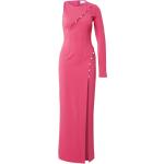 Pinke Langärmelige Maxi Taillierte Kleider aus Polyamid für Damen Größe L 