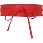 CHIC DIARY Damen Fashion Gürtel Breiter Taillengürtel Hüftgürtel Bindegürtel Ledergürtel in vielen Farben, Rot, Einheitsgröße