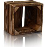 Braune Motiv Vintage Rechteckige Kisten & Aufbewahrungskisten matt aus Holz stapelbar 