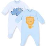 Reduzierte Hellblaue Chicco Strampler mit Fuß mit Löwen-Motiv mit Knopf aus Chenille maschinenwaschbar für Babys für den für den Winter 
