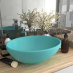 Hellgrüne Ovale Handwaschbecken & Gäste-WC-Waschtische matt aus Keramik 