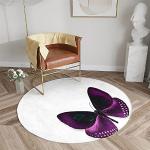 Lila Moderne Runde Runde Teppiche 120 cm mit Insekten-Motiv matt aus Flanell 