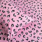 Reduzierte Pinke Animal-Print Boho Spannbettlaken & Spannbetttücher mit Leopard-Motiv mit Reißverschluss aus Polyester 