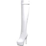 Weiße High-Heel Stiefel für Damen Größe 43 