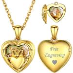 Nickelfreie Goldene Foto Medaillons aus Silber für Damen zum Muttertag 