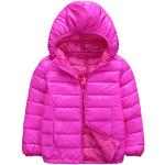 Pinke Gesteppte Atmungsaktive Kindersteppjacken mit Kapuze mit Reißverschluss Handwäsche für Mädchen Größe 134 für den für den Winter 