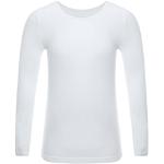 Weiße Langärmelige Rundhals-Ausschnitt langarm Unterhemden für Kinder für Mädchen Größe 152 