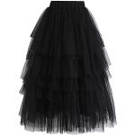 Schwarze Gothic Festliche Röcke ohne Verschluss aus Mesh Handwäsche für Damen Größe M für Partys 