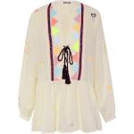 Reduzierte Weiße Bestickte Ethno Chiemsee Tunika-Blusen für Damen Größe XS 