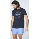 Blaue Kurzärmelige Chiemsee Rundhals-Ausschnitt T-Shirts aus Baumwolle für Herren Größe S 