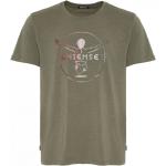 Olivgrüne Unifarbene Kurzärmelige Chiemsee Rundhals-Ausschnitt T-Shirts aus Baumwolle für Herren Größe L 