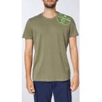 Olivgrüne Chiemsee Bio Nachhaltige T-Shirts mit Knopf aus Baumwolle für Herren Größe L 