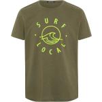 Olivgrüne Kurzärmelige Chiemsee Bio Nachhaltige T-Shirts mit Knopf aus Baumwolle für Herren Größe L 