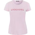 Pinke Sportliche Kurzärmelige Chiemsee T-Shirts mit Knopf aus Baumwolle für Damen Größe XS 