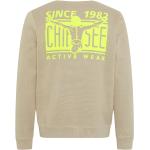 Sandfarbene Bestickte Chiemsee Rundhals-Ausschnitt Herrensweatshirts Größe M 