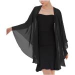 Schwarze Elegante Pashmina-Schals mit Reißverschluss aus Chiffon für Damen Einheitsgröße für den für den Sommer 