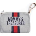 Childhome Mommy Clutch Canvas, Grey Stripes Red/Blue