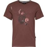Dunkelrote Chillaz Bio T-Shirts mit Kaffee-Motiv für Herren Größe S 