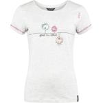 Hellgraue Melierte Kurzärmelige Chillaz Bio T-Shirts mit Istanbul-Motiv für Damen Größe M für den für den Sommer 