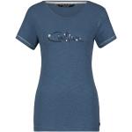 Reduzierte Blaue Blumenmuster Langärmelige Chillaz T-Shirts für Damen Größe XXS 