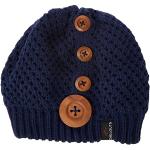 Marineblaue Chillouts Strickmützen mit Knopf für Damen Einheitsgröße für den für den Winter 