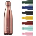 Chilly's Wasserflasche - Edelstal und wiederverwendbar - Auslaufsicher, schweißfrei - Chrom Rose Gold - 500ml
