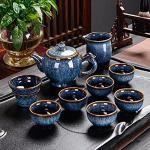 Reduzierte Schwarze Asiatische Teekannen 175 ml mit Ornament-Motiv aus Keramik 9-teilig 