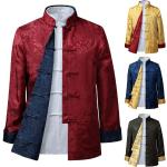 Rote Casual Langärmelige Stehkragen Stehkragenhemden aus Polyester für Herren Größe 3 XL für den für den Frühling 