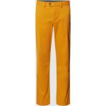 Gelbe Unifarbene Christian Berg Men Chino mit Reißverschluss aus Baumwolle für Herren Übergrößen 