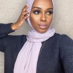 Lavendelfarbene Elegante Hijabs aus Jersey für Damen 