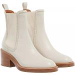Reduzierte Weiße Chloé Ankle Boots & Klassische Stiefeletten aus Leder für Damen Größe 36 