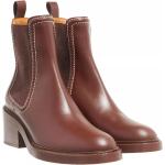 Reduzierte Braune Chloé Ankle Boots & Klassische Stiefeletten aus Leder für Damen Größe 41 