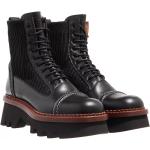 Reduzierte Schwarze Chloé Ankle Boots & Klassische Stiefeletten aus Leder für Damen Größe 37 