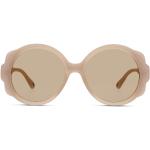 Beige Runde Runde Sonnenbrillen aus Kunststoff für Damen 