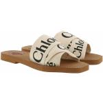 Chloé Sandalen & Sandaletten - Chloé Canvas Logo Sandals - in white - für Damen